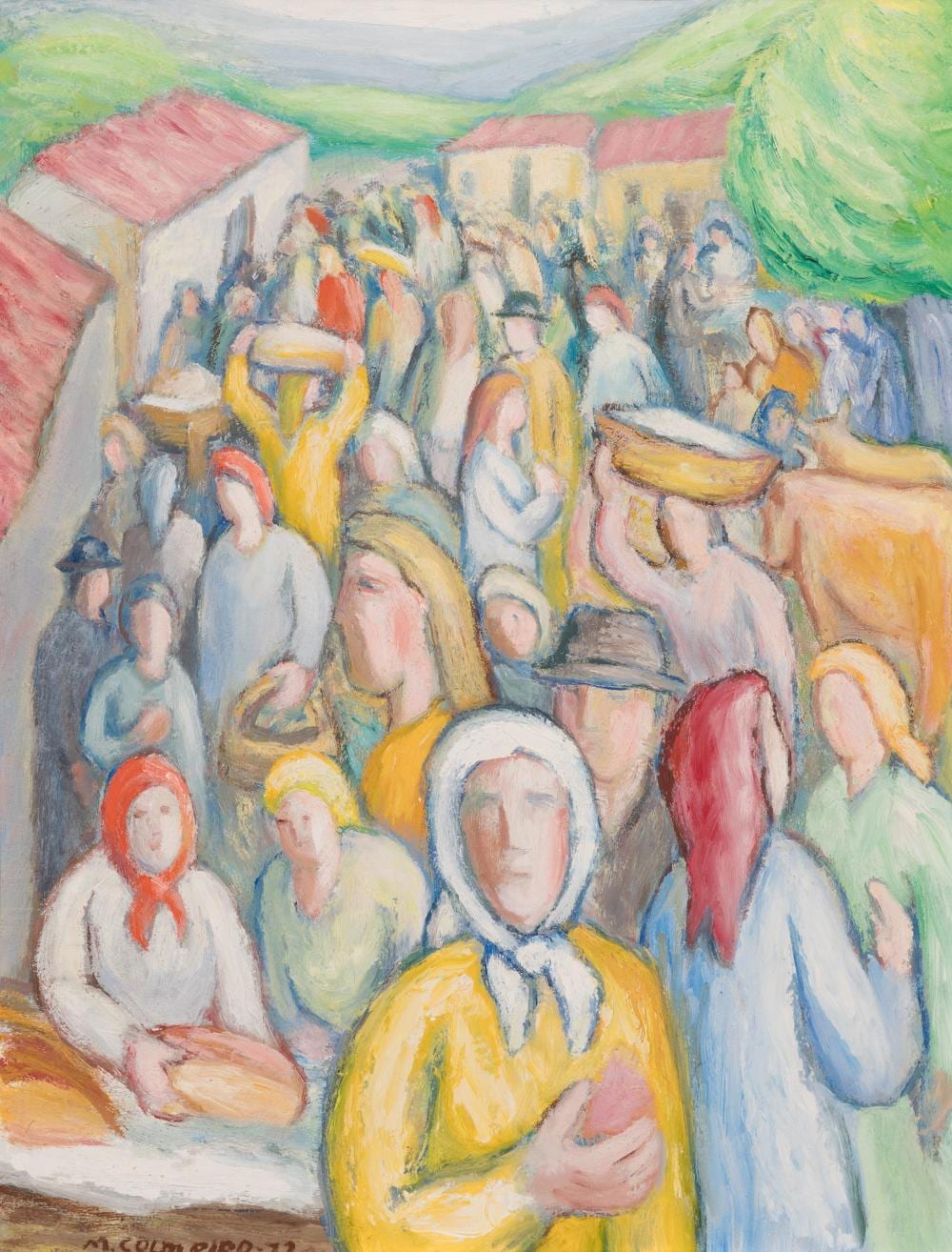 Manuel Colmeiro comparable auction result: manuel colmeiro guimar s pontevedra 1901 salvaterra do minho pontevedra 1999 the fair 1972 oil on board
