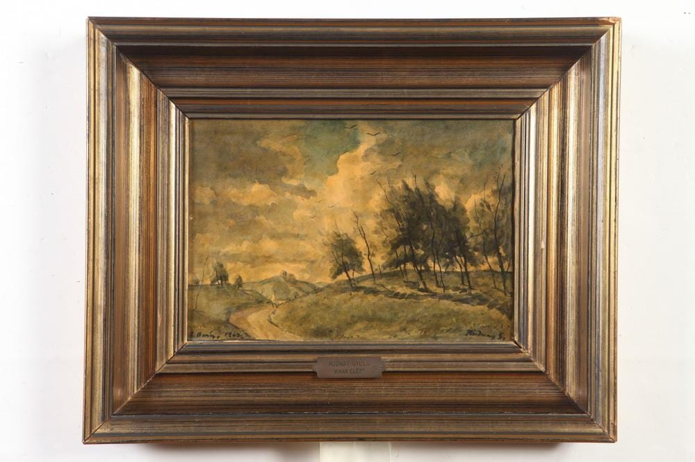 Gyula Rudnay comparable auction result: gyula rudnay hungarian 1878 1957 landscape 1943 watercolor and ink with wash on paper signed and dated lower right hand corner