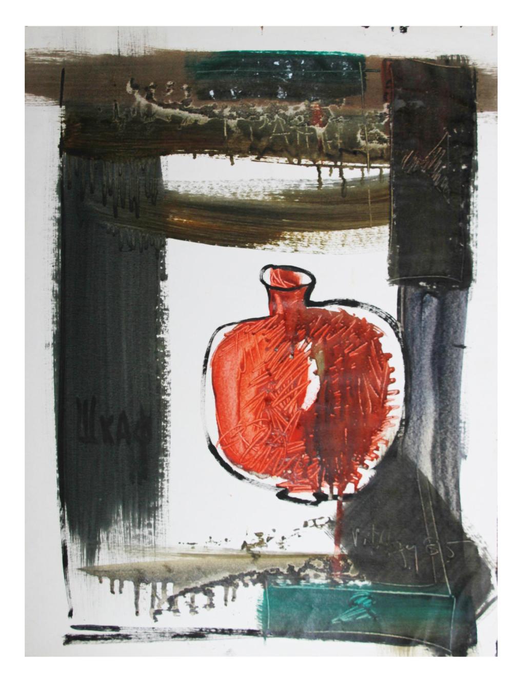 Vitaly Dlugy comparable auction result: a russian mixed media painting by vitaly dlugy