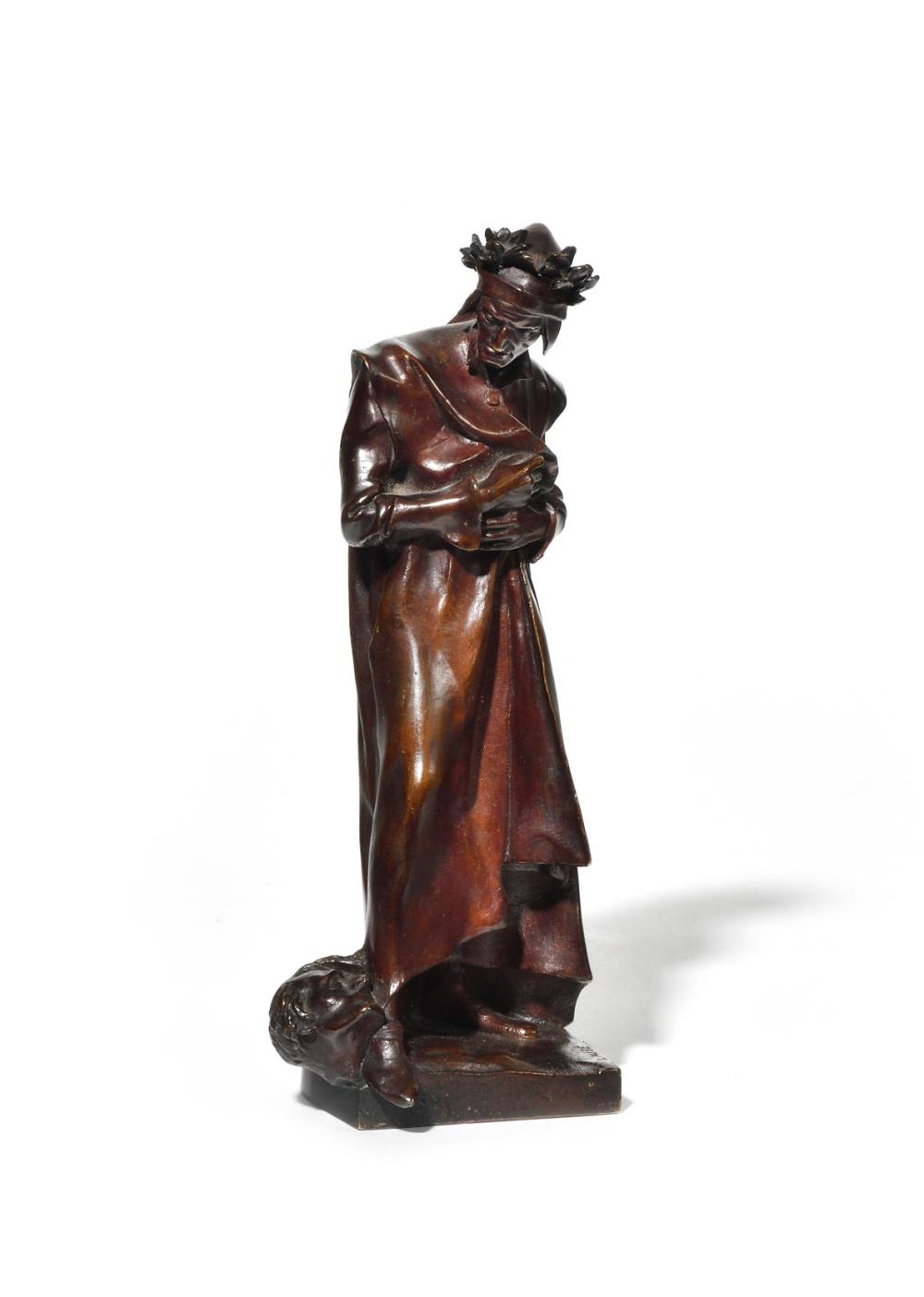 Jean-Paul Aubé comparable auction result: jean paul aub 1837 1916 dante sculpture en bronze patine brun clair si
