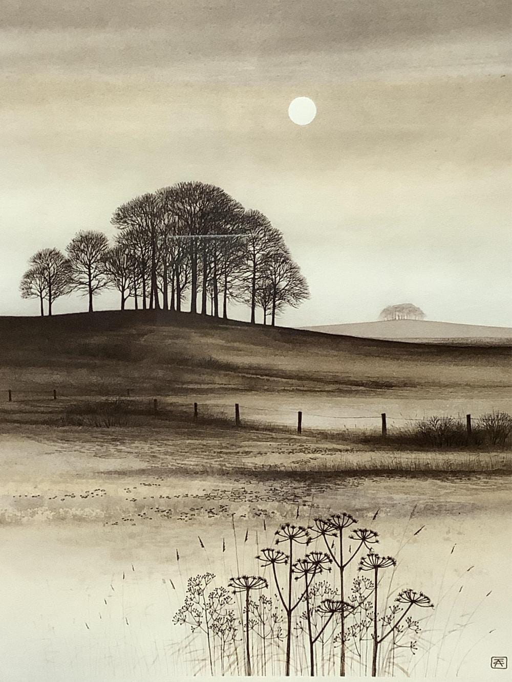 Kathleen Caddick comparable auction result: kathleen caddick silence countryside print