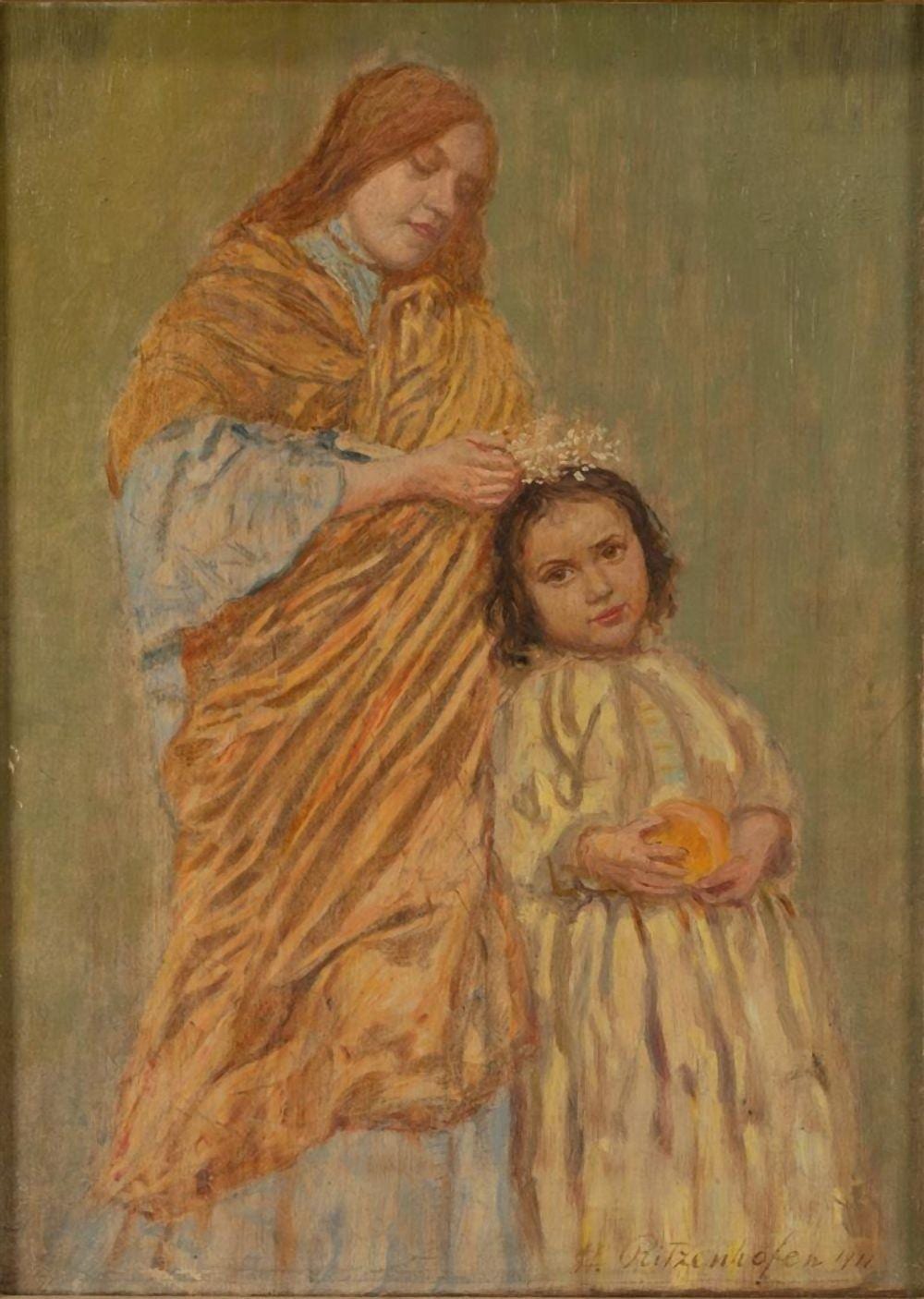 Hubert Ritzenhofen comparable auction result: hubert ritzenhofen 1879 1961 aankleden voor witte zondag verkleide f r weissen sonntag