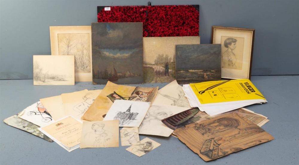 Hubert Ritzenhofen comparable auction result: hubert ritzenhofen 1879 1961 een zeer uitgebreide verzameling studietekeningen en schetsen in map