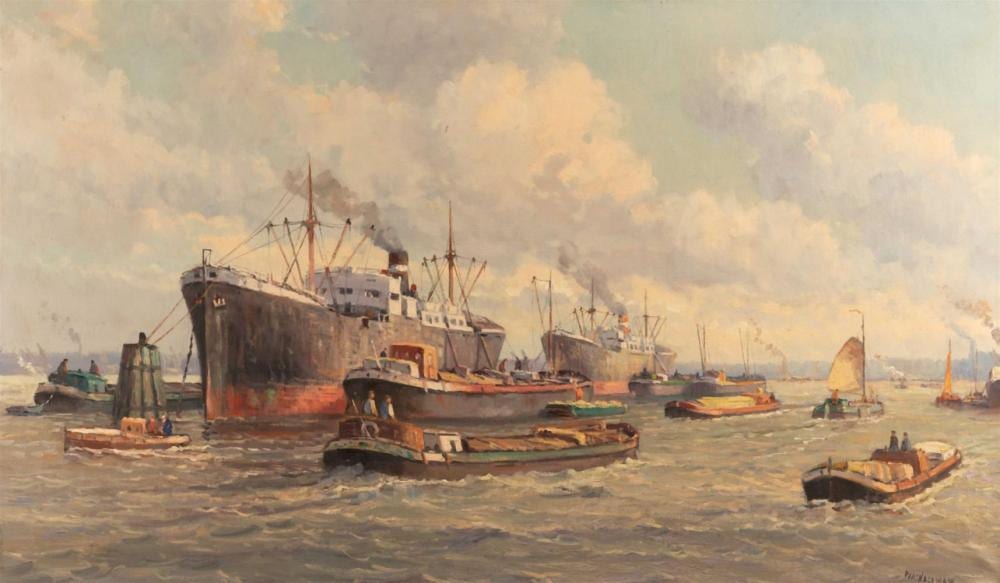 Pieter Johannes Alexander Wagemans comparable auction result: pieter johannes alexander wagemans 1879 1955 bedrijvigheid in de haven van rotterdam