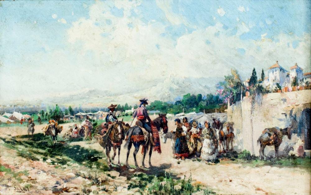 Manuel Mensa Salas comparable auction result: manuel mensa salas spain 1875 1950 oil painting antique