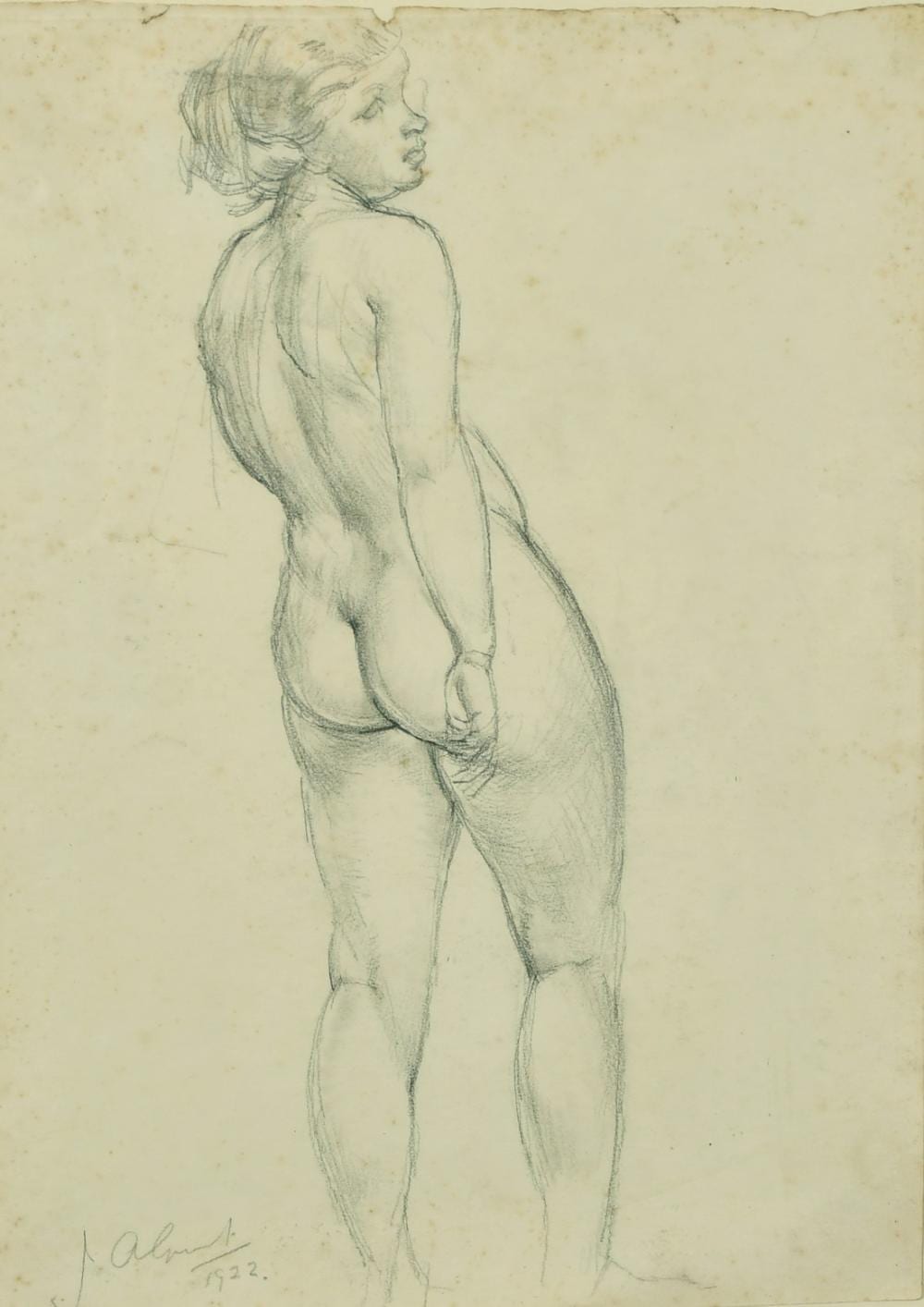 James Ardern Grant comparable auction result: james arden grant 1887 1974 british study of a female nude pencil signed and dated 1922 14 5 x 10 5