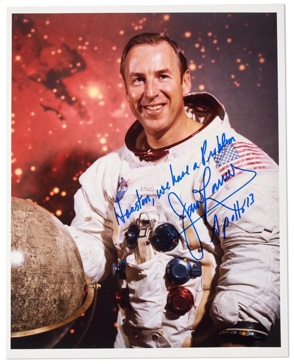 James Lovell comparable auction result: james lovell signed photo houston we have a problem