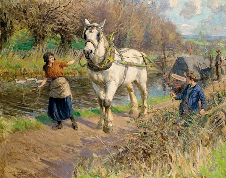 Rowland Wheelwright comparable auction result: rowland wheelwright r b a 1870 1955 on the towing path