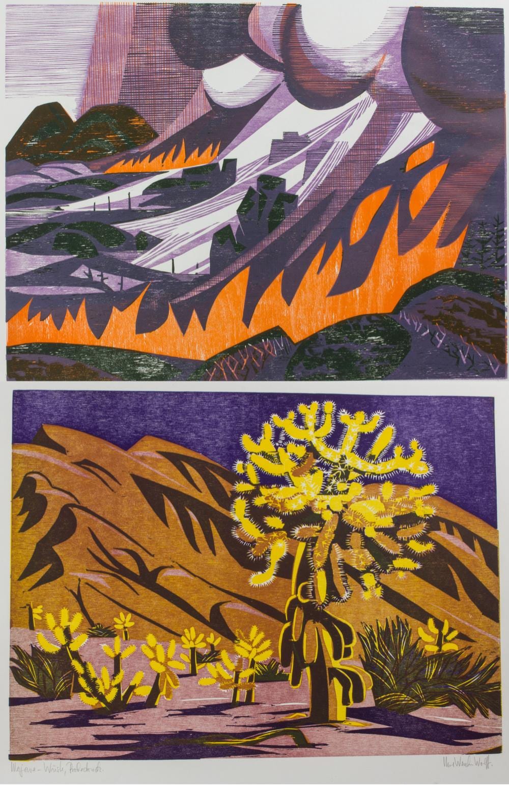 Uwe Wenk-Wolff comparable auction result: uwe wenk wolff 1929 2 blatt skyline mojavew ste 2 sheets skyline mojave desert 2 h lfte 20 jh