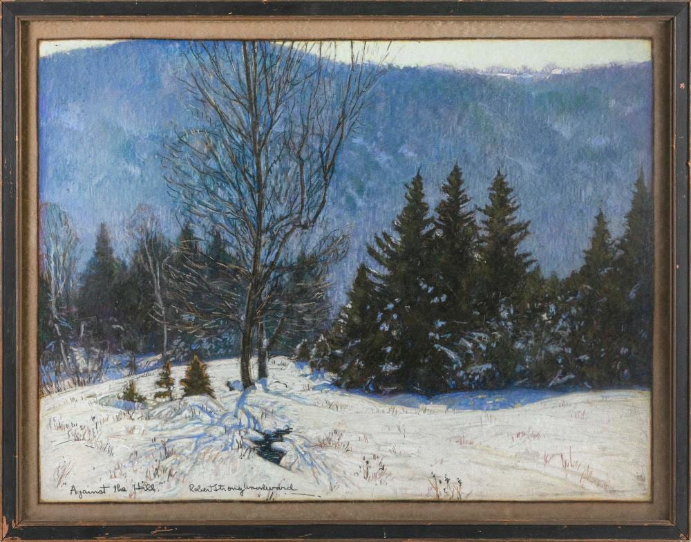 Robert Strong Woodward comparable auction result: robert strong woodward massachusetts vermont 1885 1957 against the hill pastel on paper 20 5 x 27 5 sight framed 24 x 31