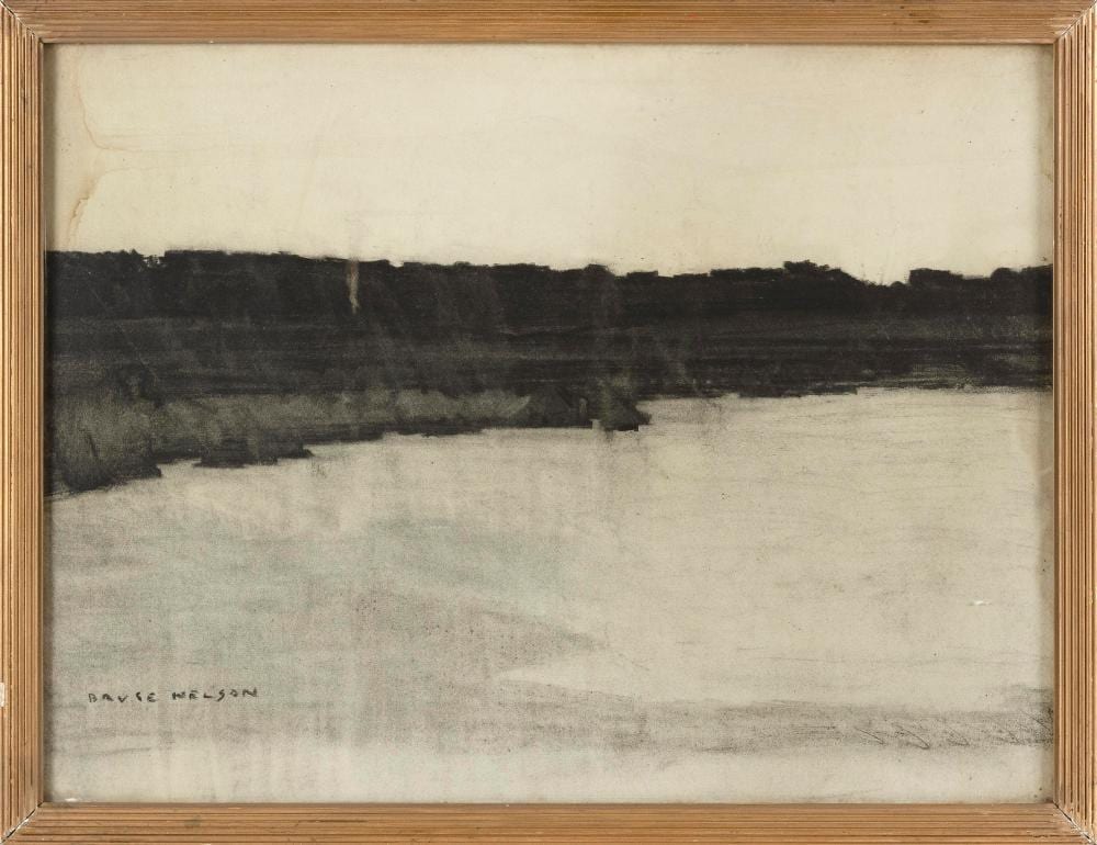 Bruce Nelson comparable auction result: bruce nelson california 1888 1971 coastal study mixed media 17 x 23 sight framed 19 x 25