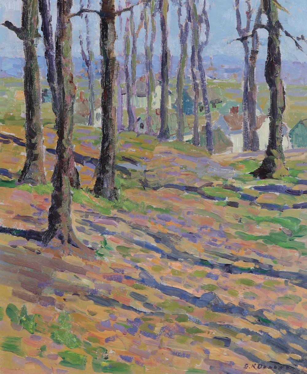 Sara Kolb Danner comparable auction result: sara ethel kolb danner american 1894 1969 winter trees oil on canvas 15 x 18in 38 x 46cm