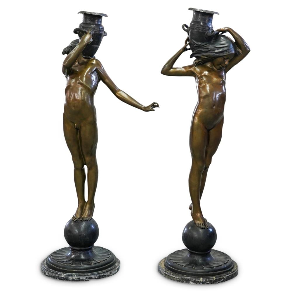 Edward McCartan comparable auction result: 2 pc edward mccartan 1879 1947 boy and girl waterbearer bronze sculptures