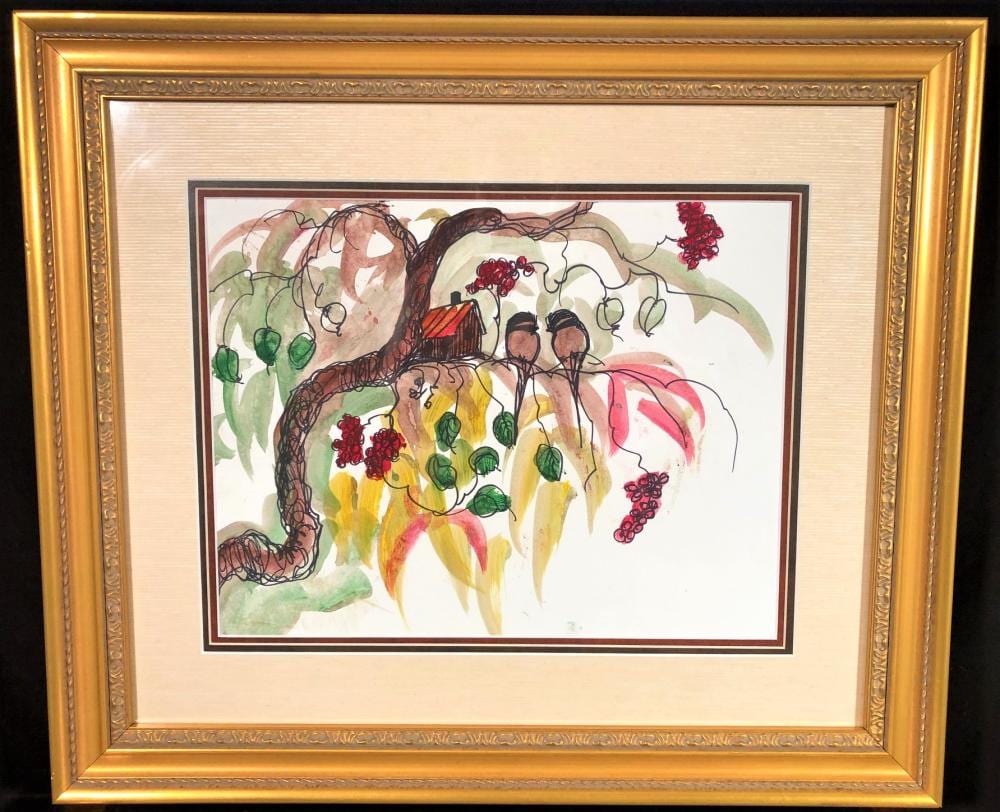 Anna Sandhu Ray comparable auction result: anna sandhu ray 1946 now original watercolor painting measuring 27in x 23in x 2in