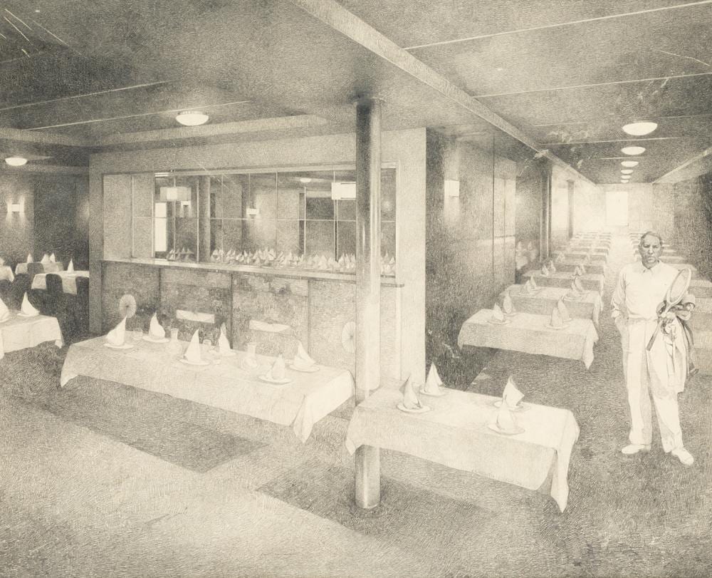 Clara Gangutia comparable auction result: clara gangutia 1952 don eugenio in a dining room