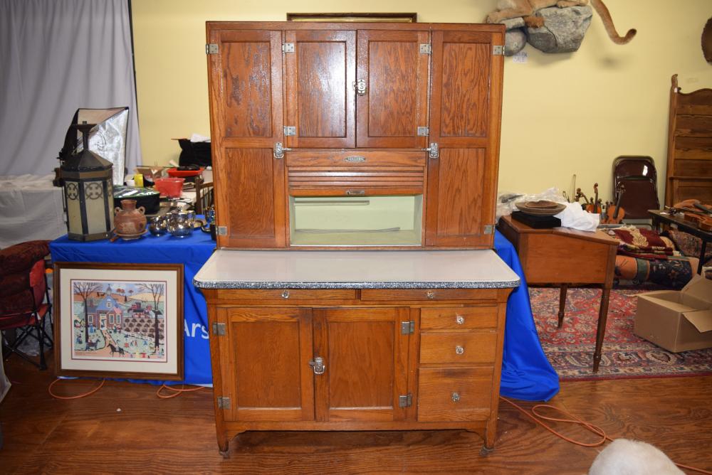 Antique Sellers Hoosier Cabinet sold by Paul Arsenault Auctioneers, lot 237 — auction record photograph