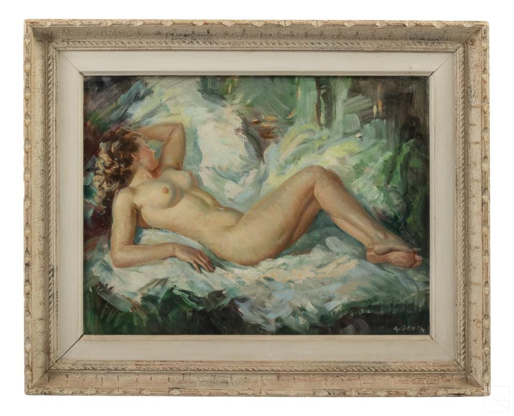 Albert Genta comparable auction result: albert genta 1901 1989 nude impressionist painting