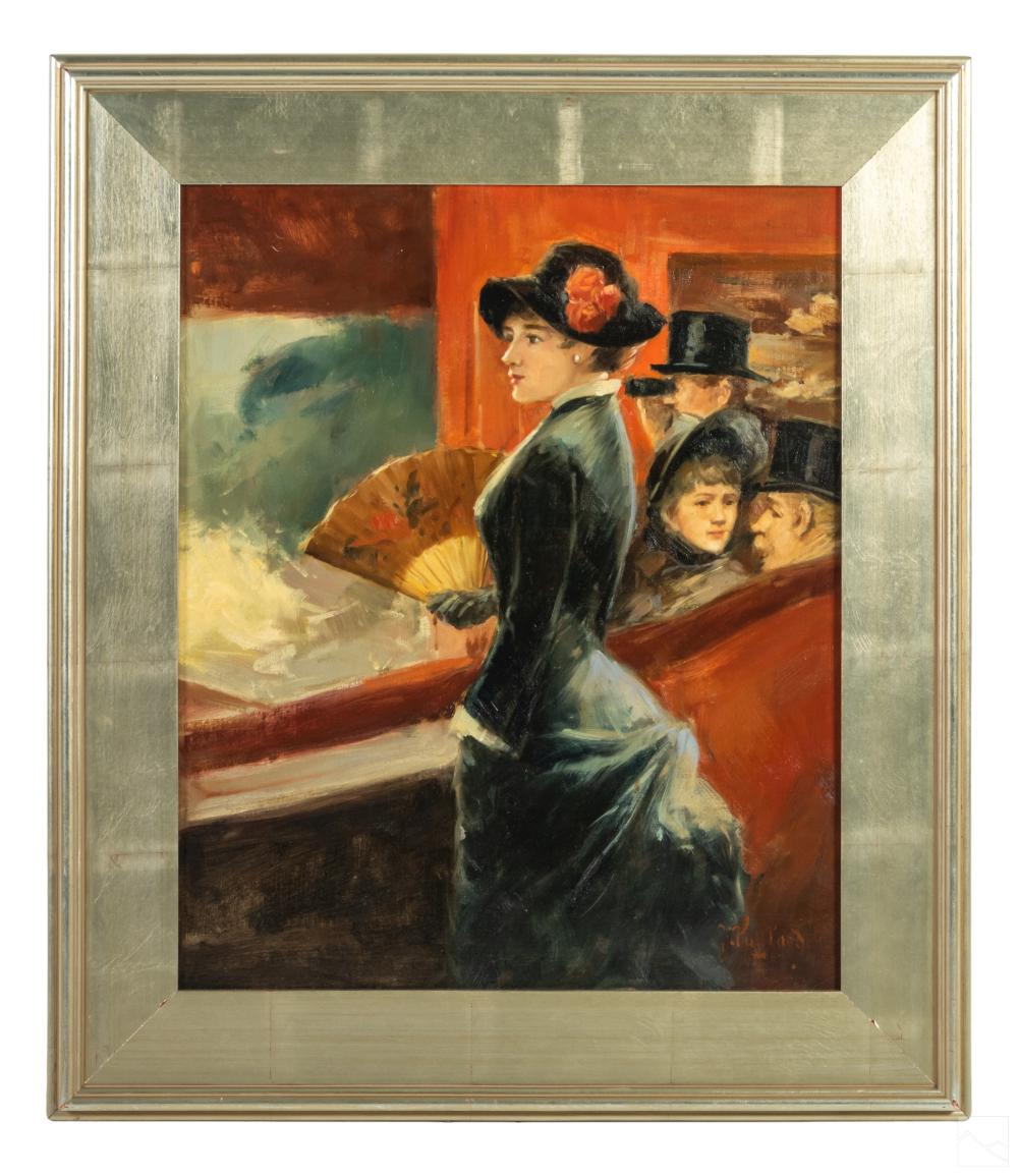 George Vuillard comparable auction result: george vuillard b 1956 figural opera oil painting
