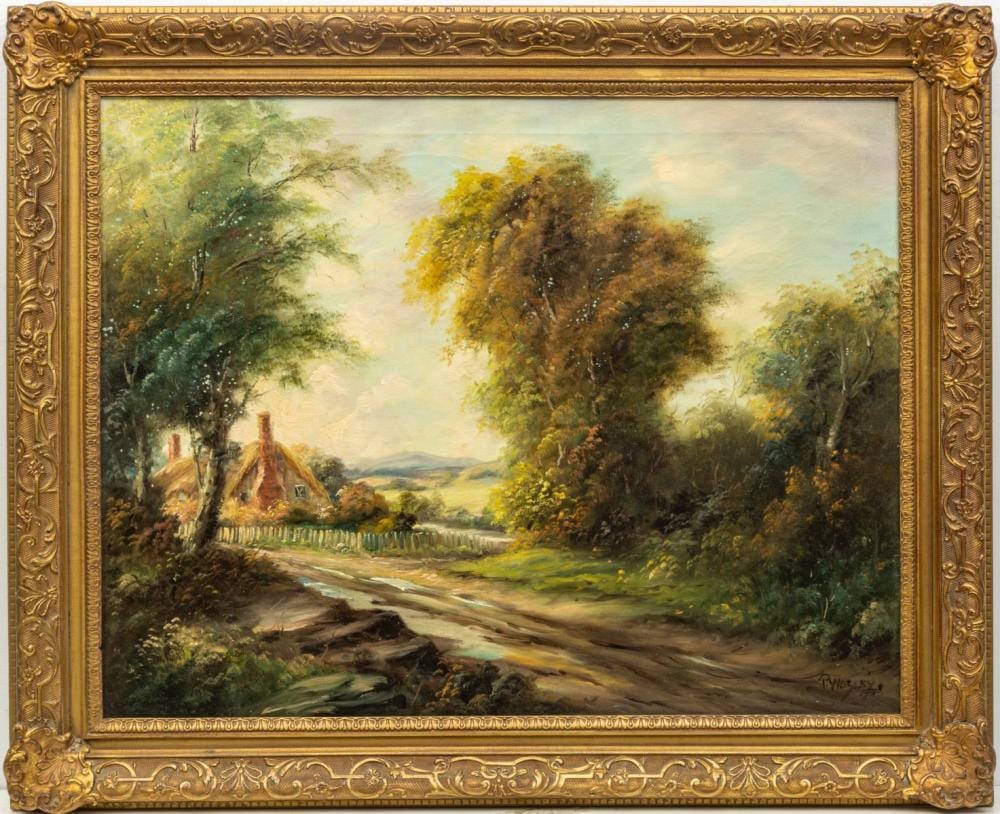 Paul Wesley comparable auction result: paul wesley oil on canvas c 1930 h 24 w 30 woodland path