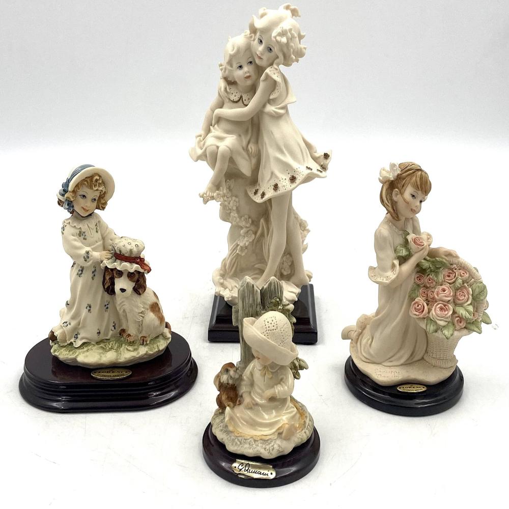 Auction record photograph of a grouping of four Giuseppe Armani Florence figurines sold by RB Fine Arts, lot 520