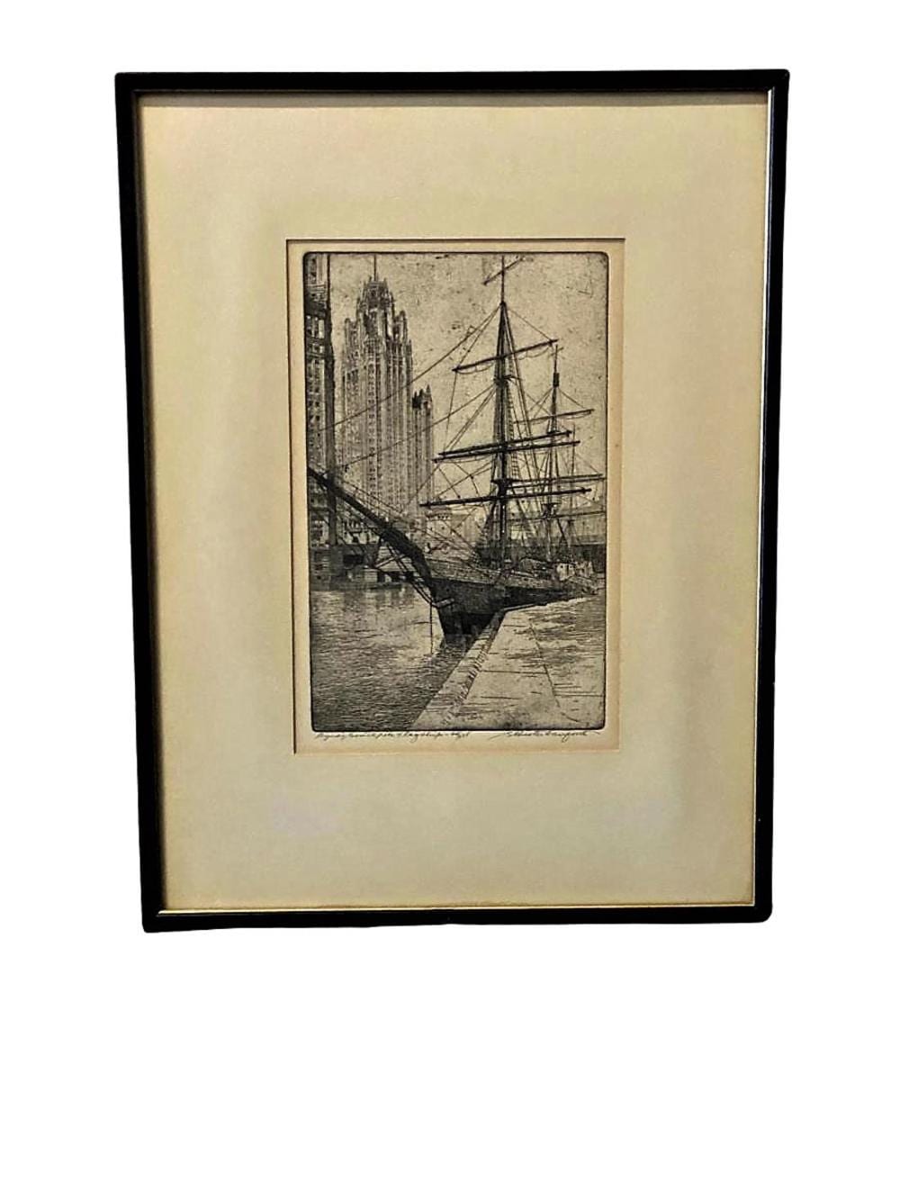S. Chester Danforth comparable auction result: signed s chester danforth etching