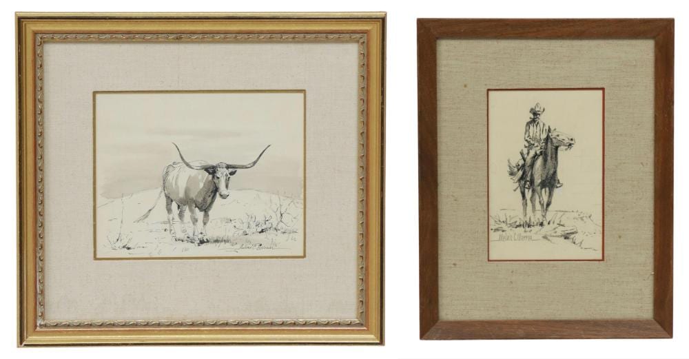 Melvin C. Warren comparable auction result: 2 melvin c warren d 1995 cowboy longhorn