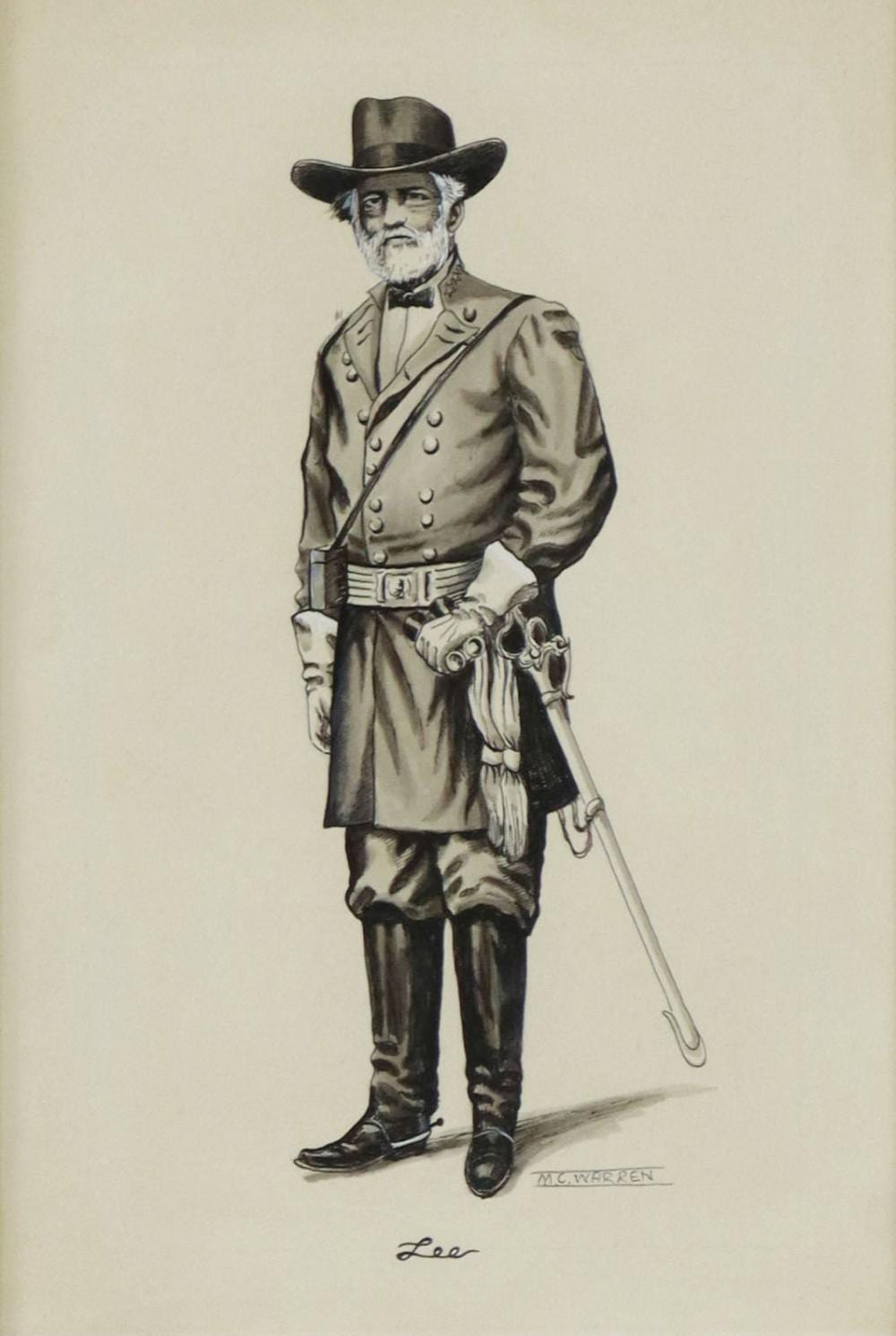 Melvin C. Warren comparable auction result: melvin c warren d 1995 portrait of robert e lee