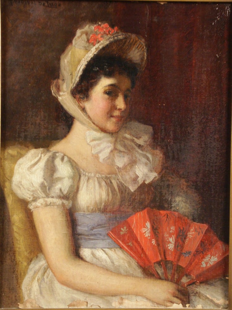 Percival DeLuce comparable auction result: percival deluce american 1847 1914 woman with a fan signed percival