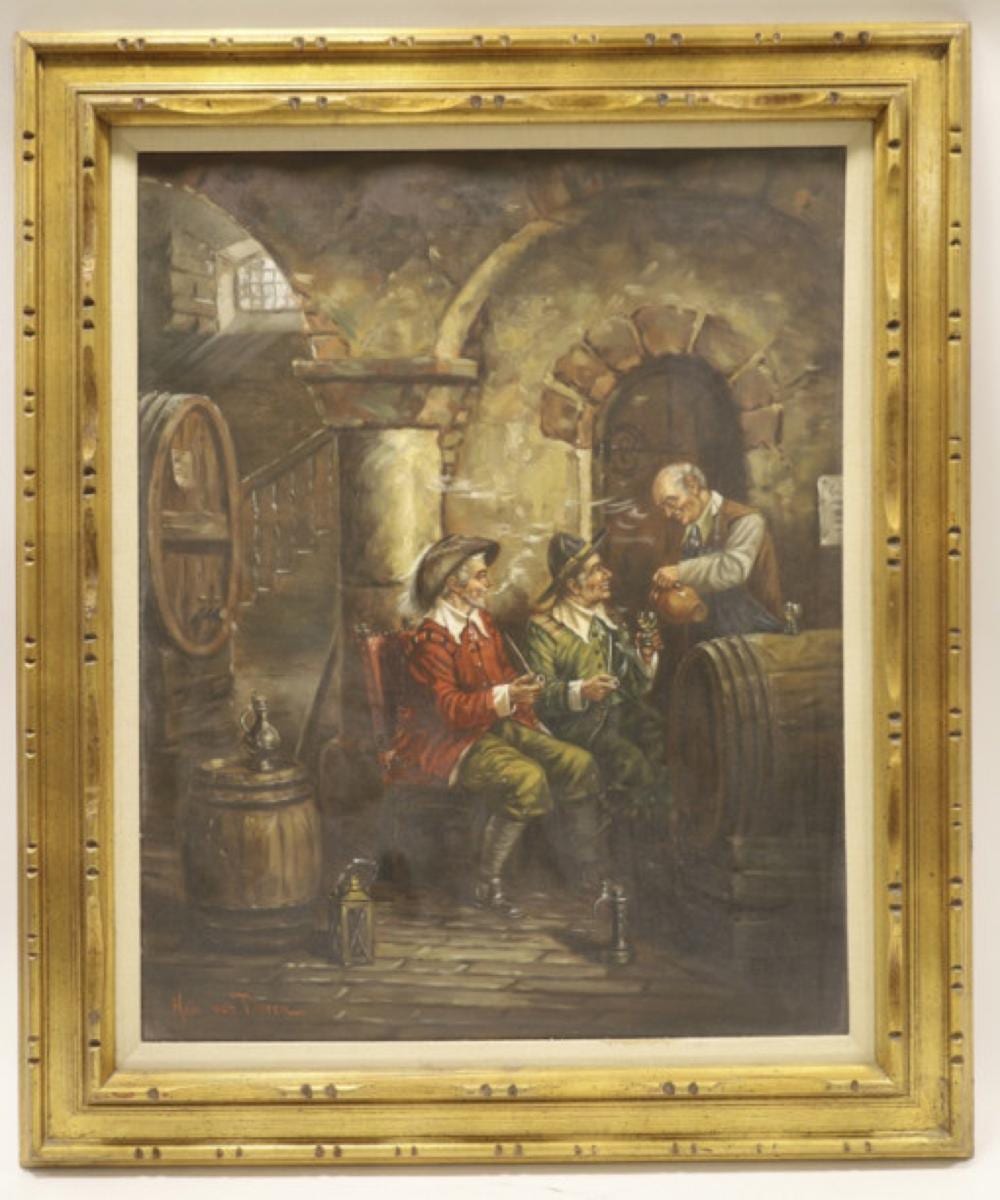 Hein Van Doren comparable auction result: hein van doren tavern scene oil on canvas