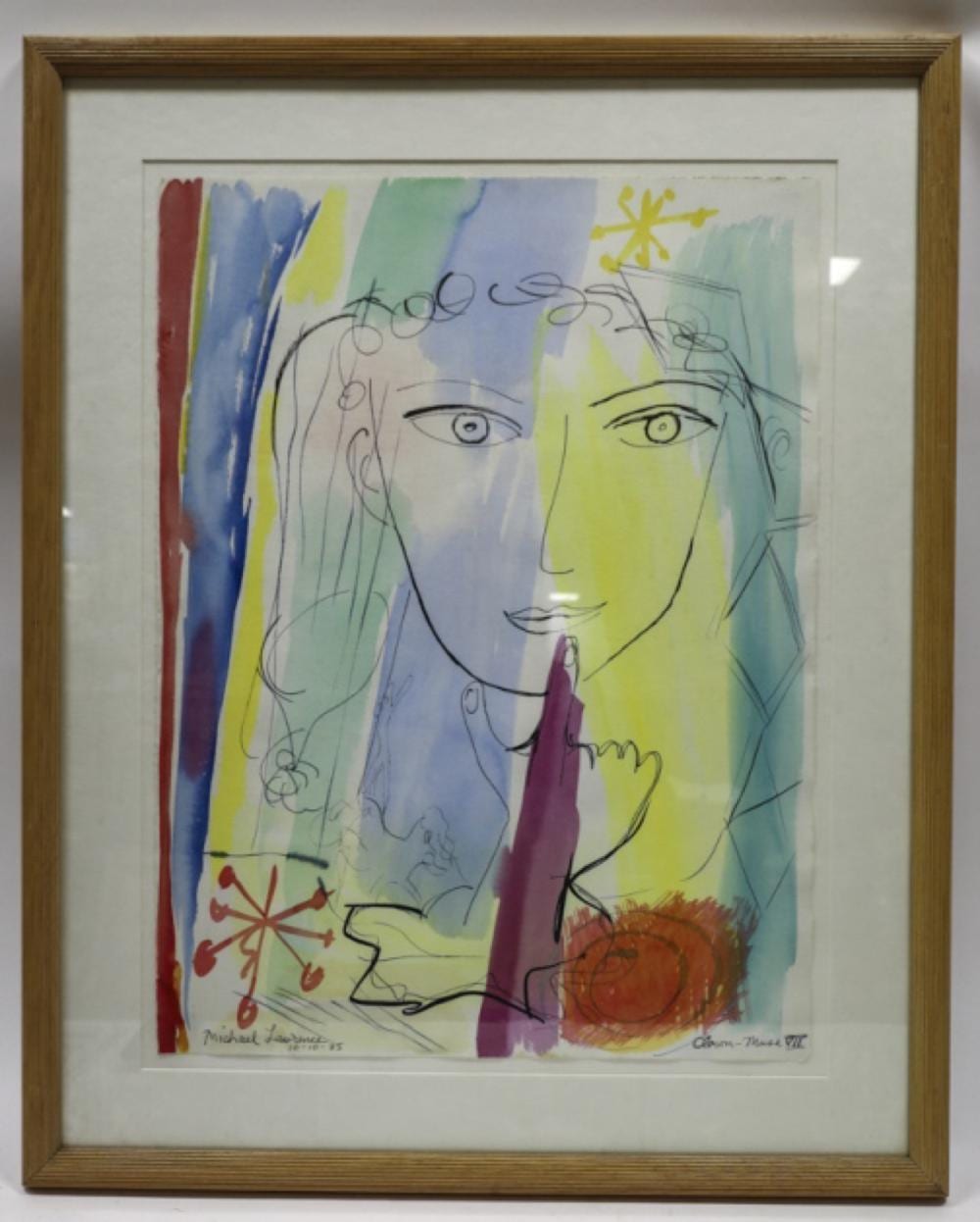 Michael Lawrence comparable auction result: michael lawrence clown muse vii watercolor