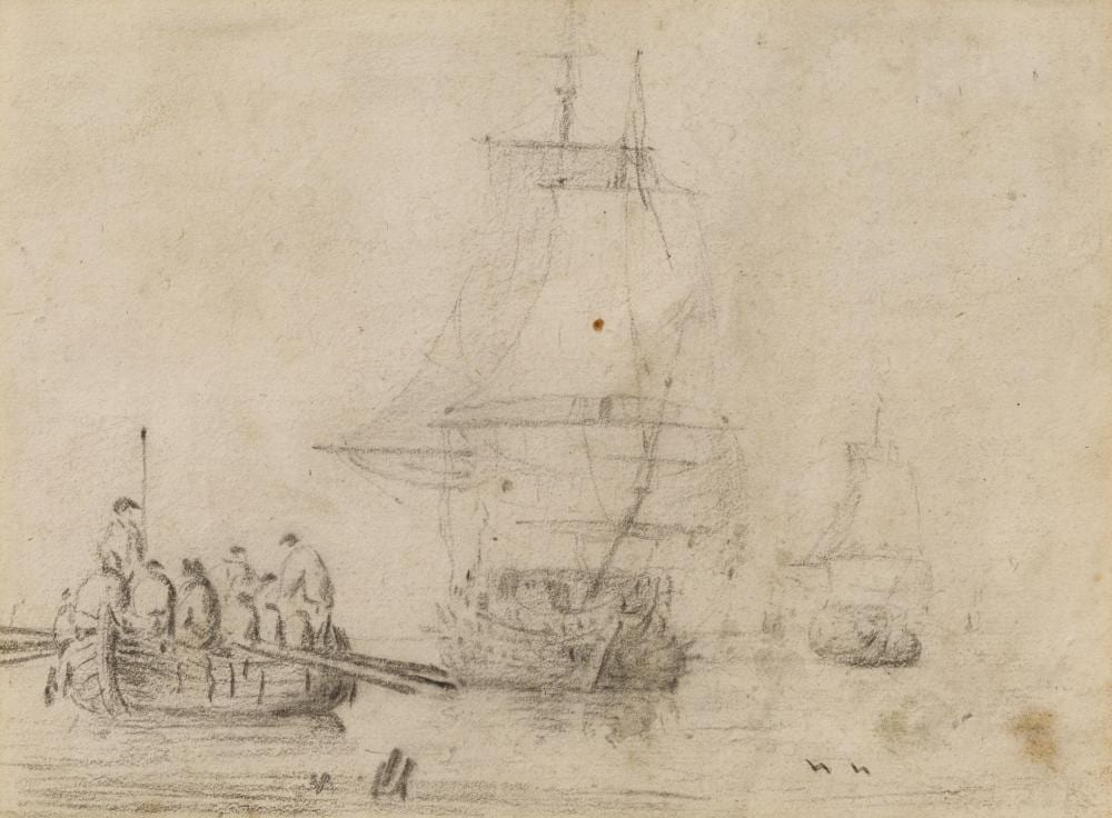Willem van de (1633) Velde comparable auction result: willem van de velde d j vor der k ste ankernde segler