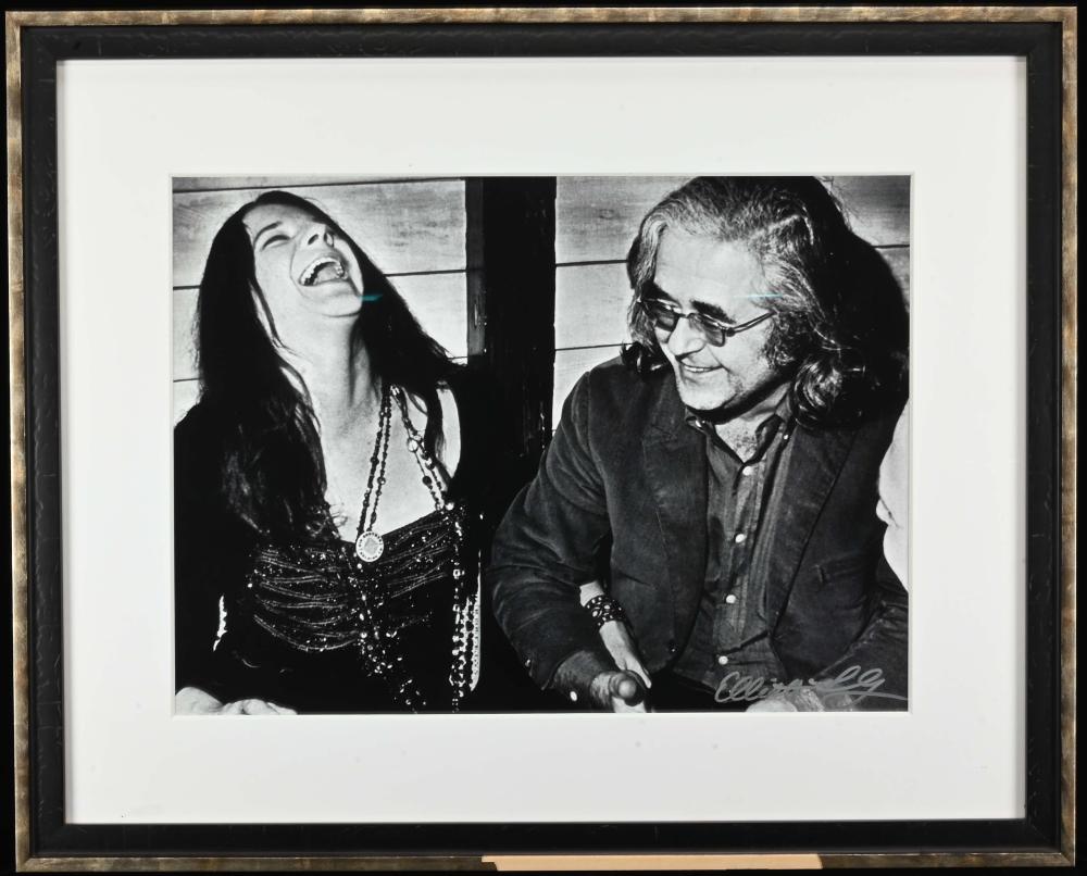 Elliott Landy comparable auction result: elliott landy signed photograph janis joplin and manager albert grossman