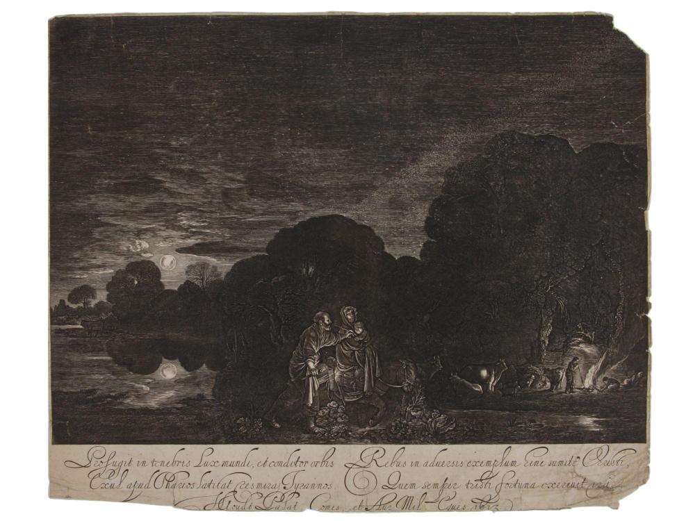 the flight into egypt engraving by hendrick goudt · Antique Arena Inc · 2022-01-22 Hendrick Goudt comparable auction result: the flight into egypt engraving by hendrick goudt