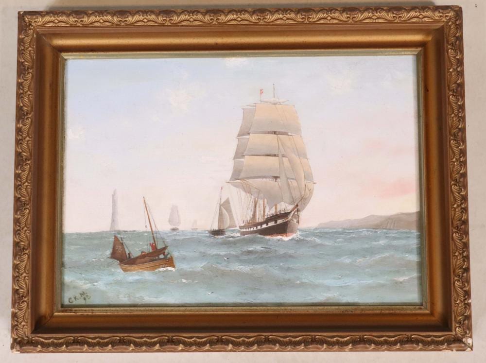 Charles Keith Miller comparable auction result: charles keith miller uk channel oil on panel