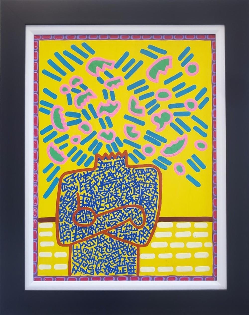 Original in the Manner of Keith Haring Canvas 31 x 23" sold by Four Seasons Auction Gallery, lot 203 — auction record photograph