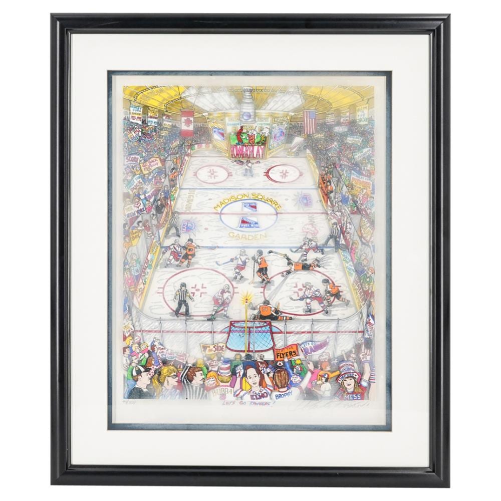 Charles Fazzino (b. 1955) 3D Lithograph "Lets Go Rangers" Hockey sold by Akiba Galleries, lot 153 — auction record photograph