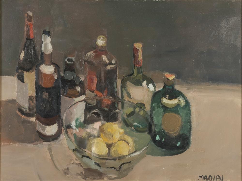 Mario Madiai comparable auction result: oil still life by mario madiai