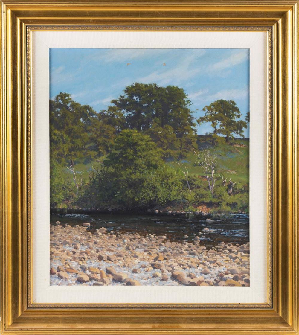 David Curtis comparable auction result: david curtis massachusetts b 1950 summer stream oil on canvas 24 x 20 framed 33 x 29