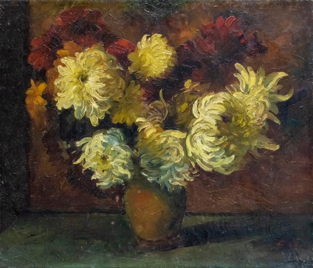 Mordechai Arieli comparable auction result: mordechai arieli 1909 1993 flowers oil on canvas