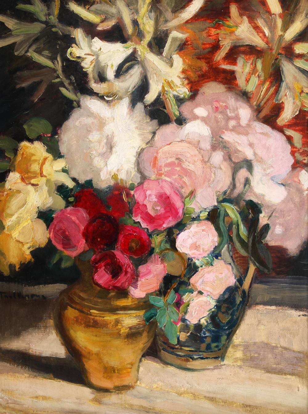 Paul Verona comparable auction result: paul verona lilies and peonies