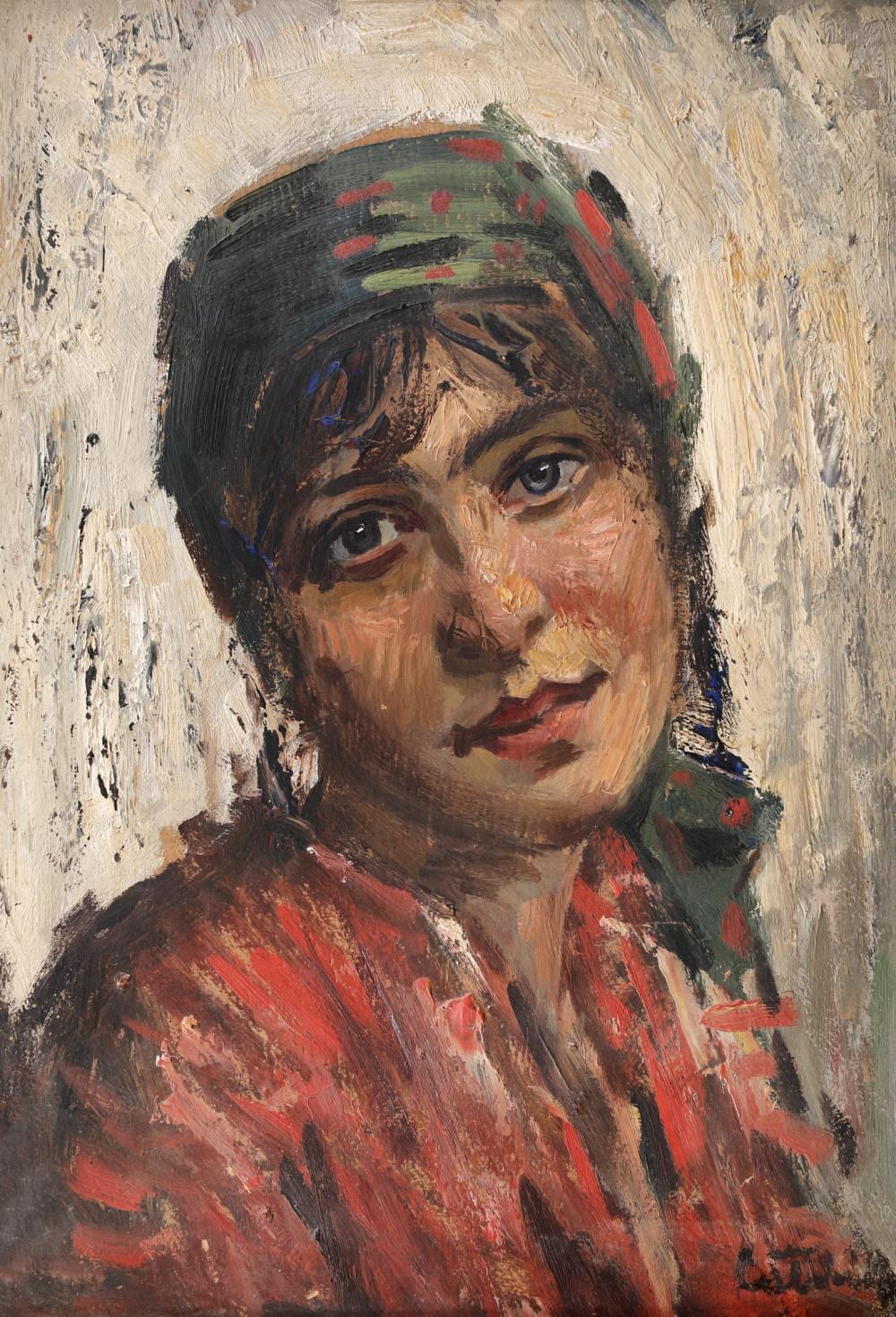 Theodor Cateliu comparable auction result: theodor cateliu peasant girl