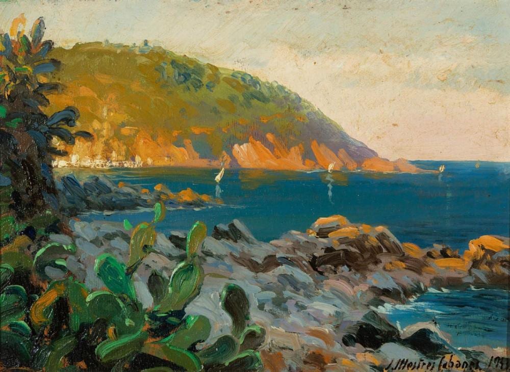 Josep Mestres Cabanes comparable auction result: josep mestres cabanes barcelona 1898 1990 llafranch 1943 oil on panel signed and dated in the lower right corner signed dated and located on the back