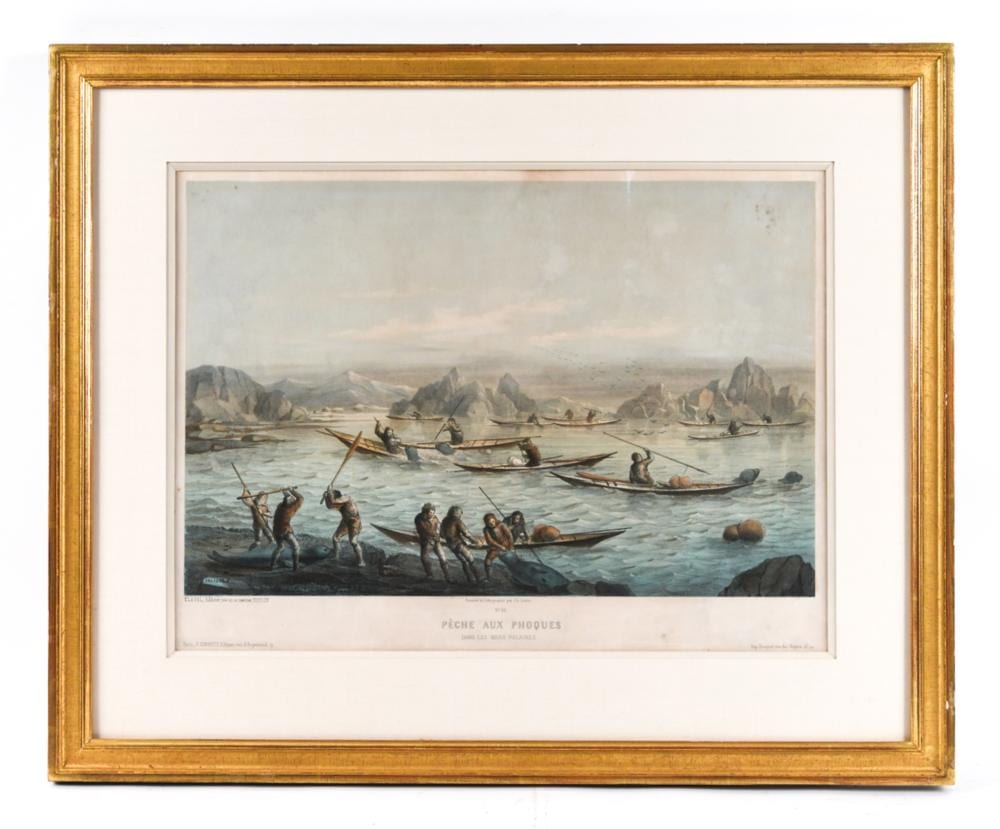 Charles Leduc comparable auction result: charles leduc french 1831 1911 arctic seal hunt