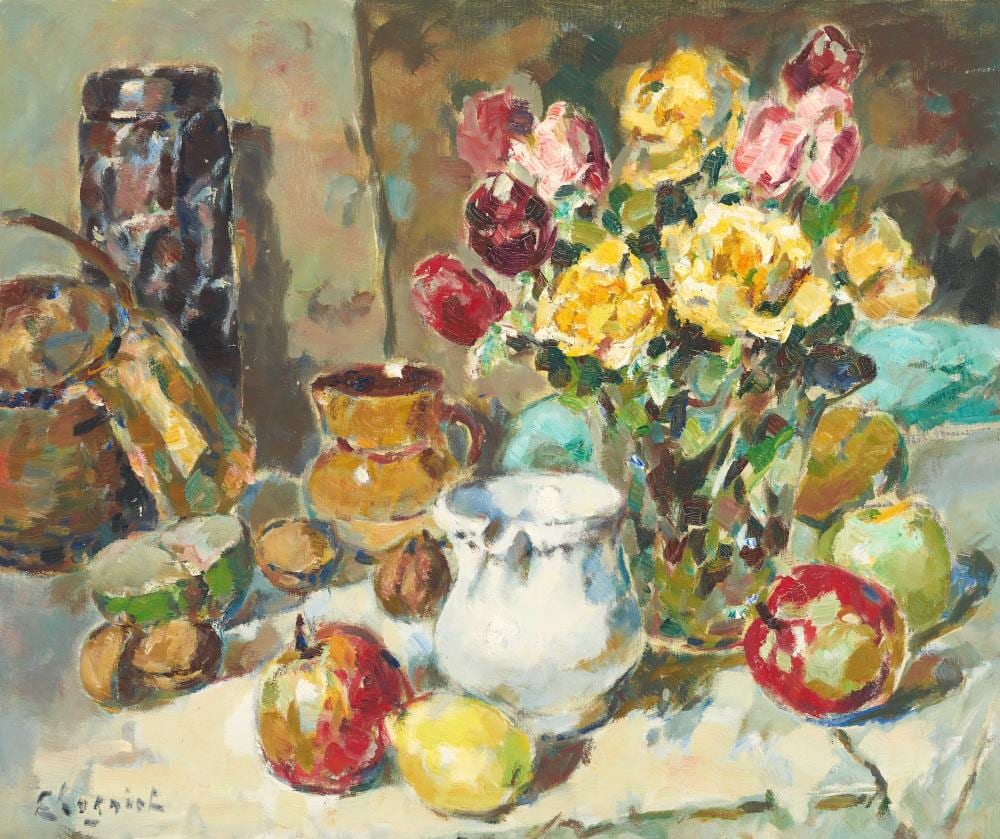 Alfred Chagniot comparable auction result: alfred chagniot still life with roses