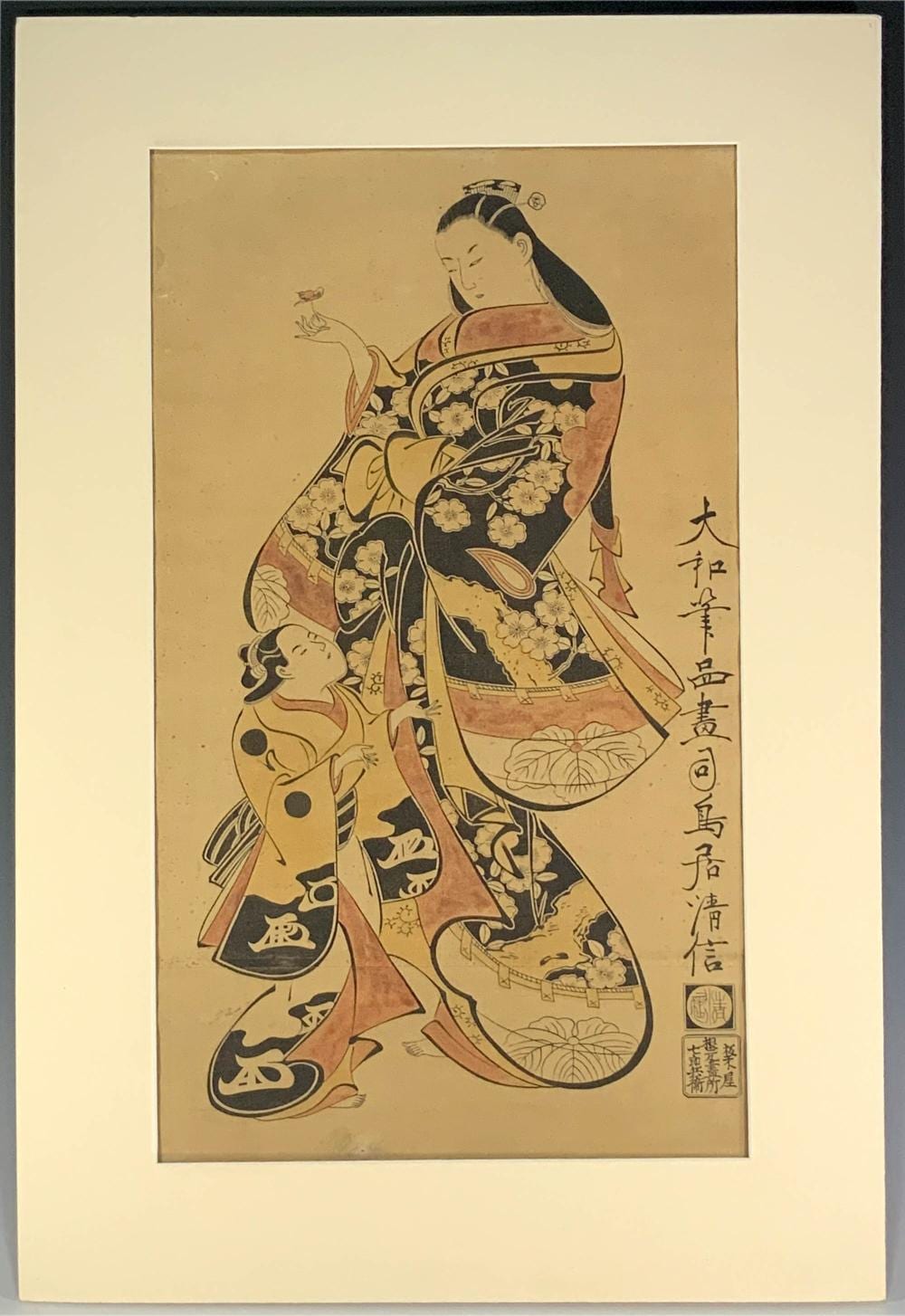 Torii Kiyonobu comparable auction result: japanese woodblock print by torii kiyonobu