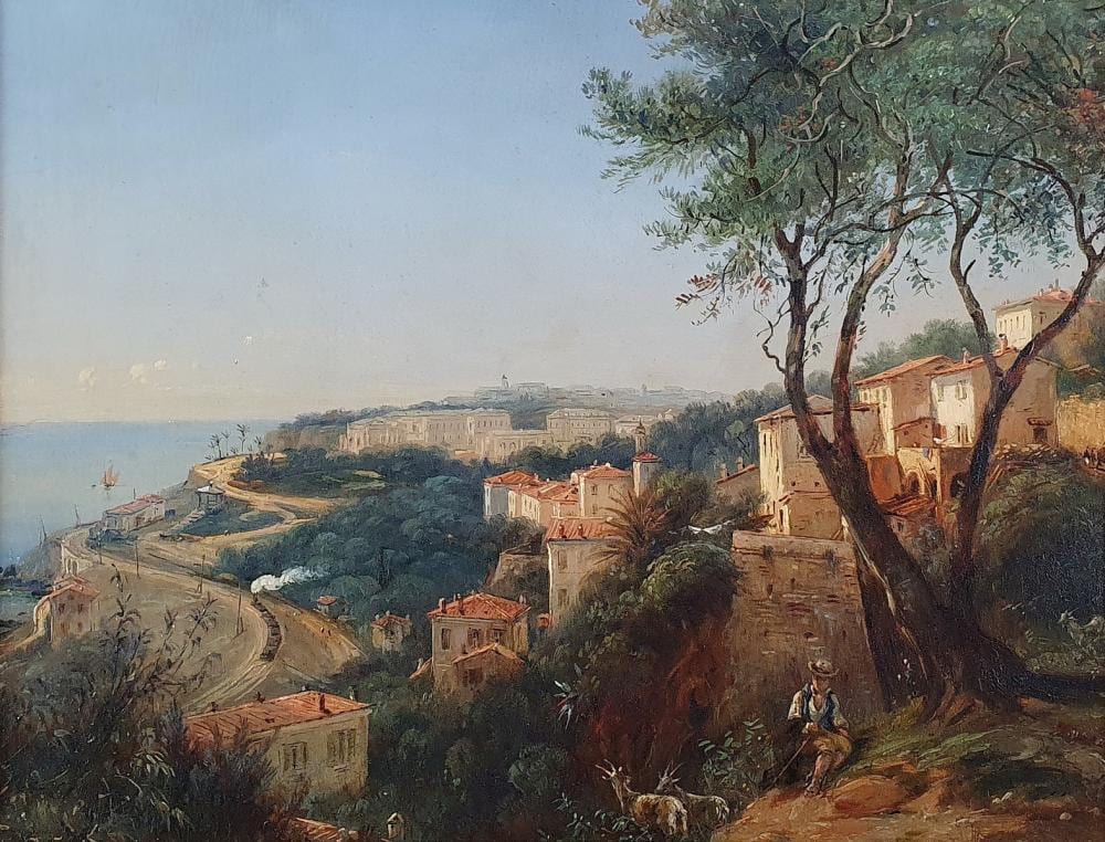 Jean Joseph Jules Defer comparable auction result: jean joseph jules defer 1803 1902 vue de monaco ca 1860