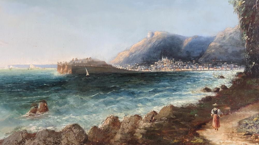 Jean Joseph Jules Defer comparable auction result: jean joseph jules defer 1803 1902 attribu vue de monaco et de la t te de chien depuis le chemin des douaniers