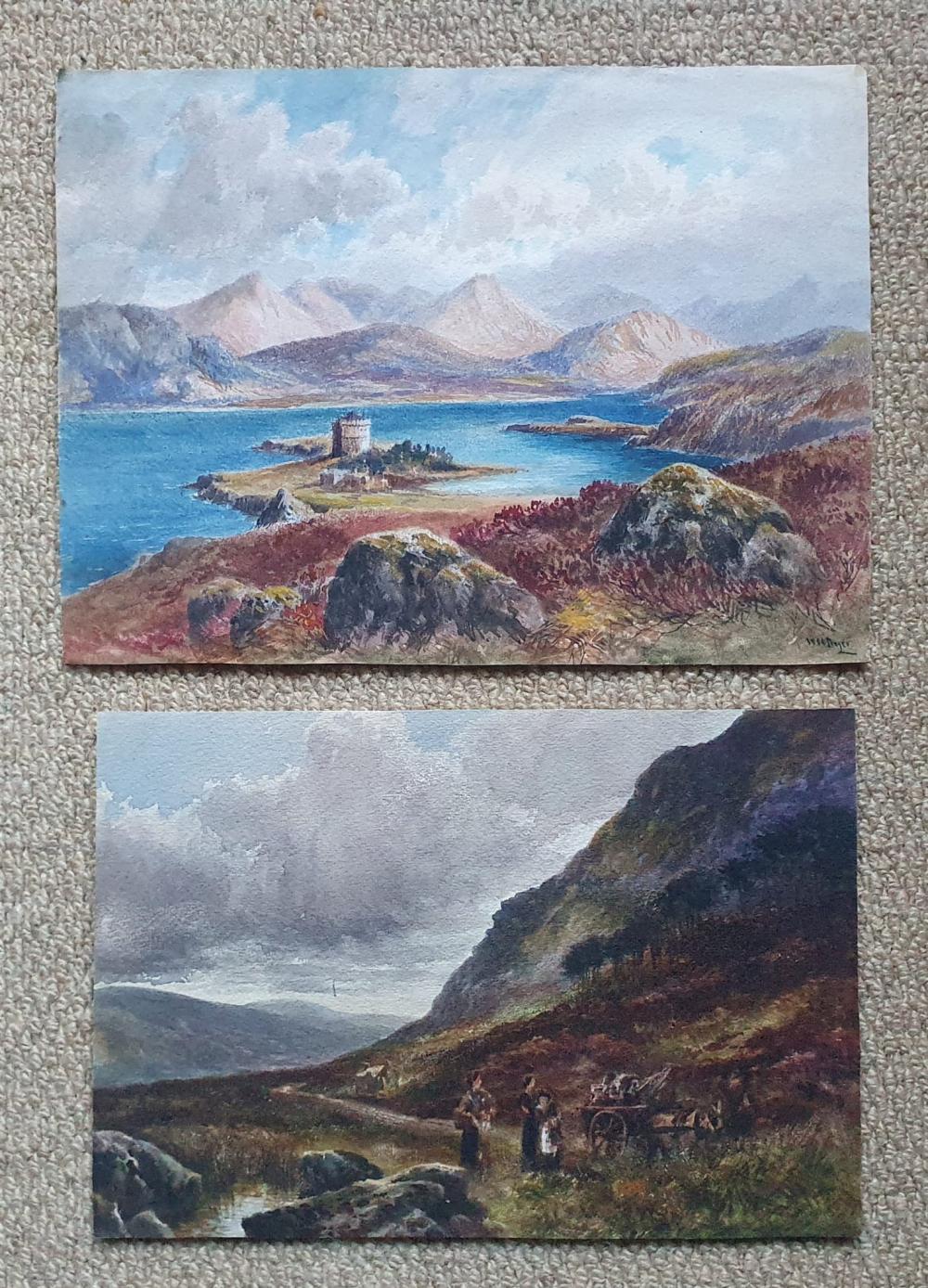 William Henry Dyer comparable auction result: william henry dyer two unframed watercolours dunstaffnage castle and a companion piece depicti