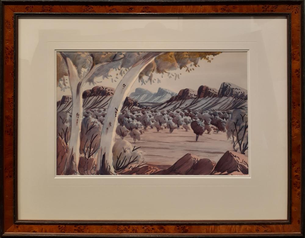 Brenton Raberaba comparable auction result: brenton raberaba 1951 74 australia central australian landscape evening light
