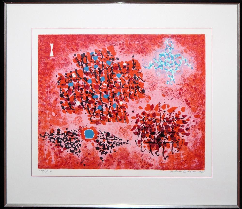 Oskar Dalvit comparable auction result: oskar dalvit komposition farblithographie von 1964 gerahmt